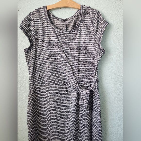 Talbots Faux Wrap Midi Maxi Blue Dress with Cap Sleeves - Picture 3 of 11